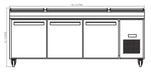 IKON IPP94 Pizza Prep Table, 94.2" Wide, 28.47 Cu. Ft. - Top Restaurant Supplies