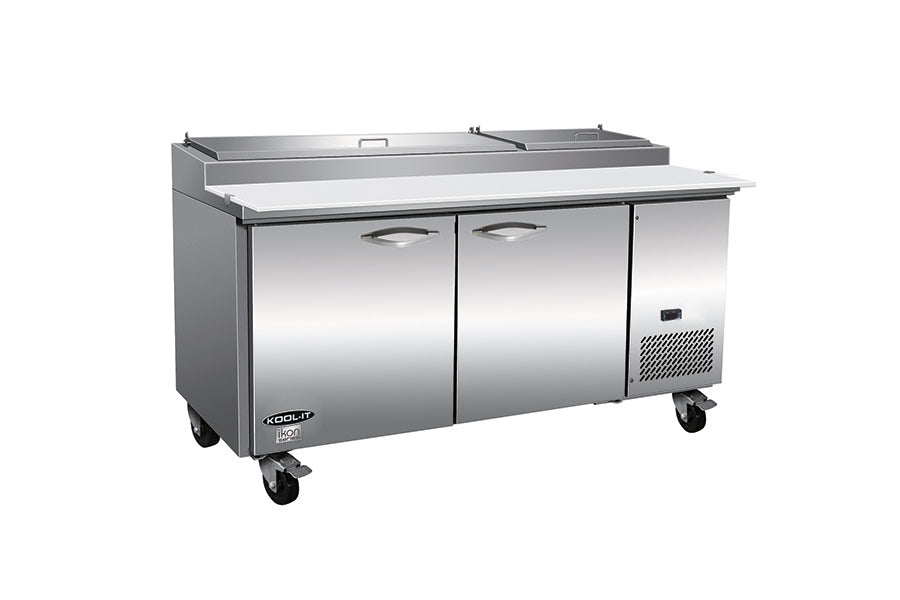 IKON IPP71 Pizza Prep Table, 70.8" Wide, 19.25 Cu. Ft. - Top Restaurant Supplies