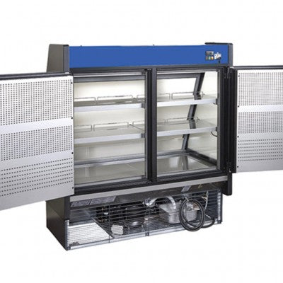 Hydra-Kool KGL-RS-60-S Grab-N-Go Low Profile Case with Front and Rear Loading and Electric Shutter - Top Restaurant Supplies