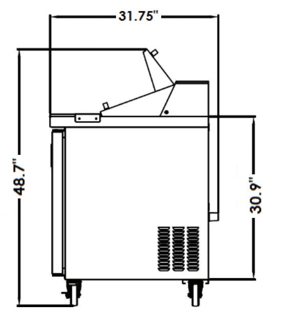 Kool-It KST-48-2 48??Sandwich Prep Table, 13.1 Cu. Ft. - Top Restaurant Supplies