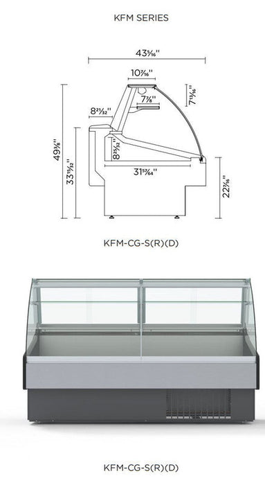 Hydra-Kool KFM-CG-50-S Fresh Meat Curved Glass Deli Case - Top Restaurant Supplies