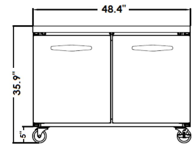 KOOL-IT KUCF-48-2   UNDERCOUNTER FREEZER - 48in - Top Restaurant Supplies