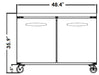 KOOL-IT KUCF-48-2   UNDERCOUNTER FREEZER - 48in - Top Restaurant Supplies