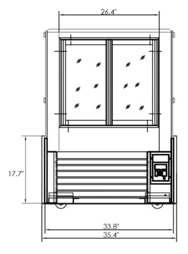 Kool-It KBF-36D Flat Glass Display Case, 35.4" Wide, 10 Cu. Ft. - Top Restaurant Supplies