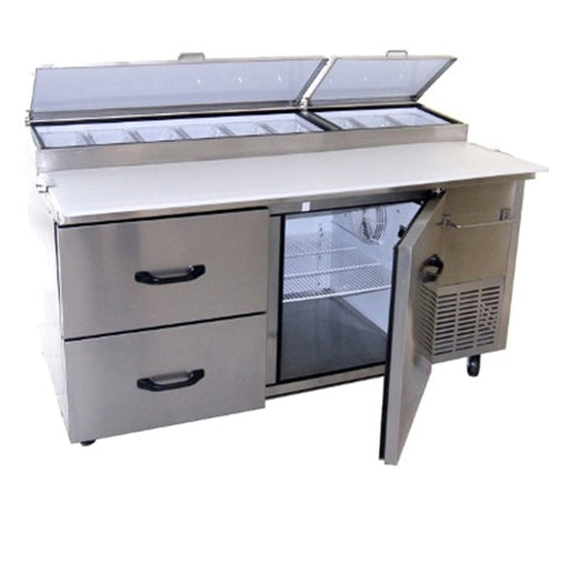 Pro-kold PPT 67-21  Pizza Prep Table, 2 Drawer, 1 Door Prep Table - Top Restaurant Supplies