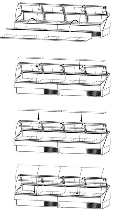 Hydra-Kool KFM-CG-100-S Fresh Meat Curved Glass Deli Case - Top Restaurant Supplies