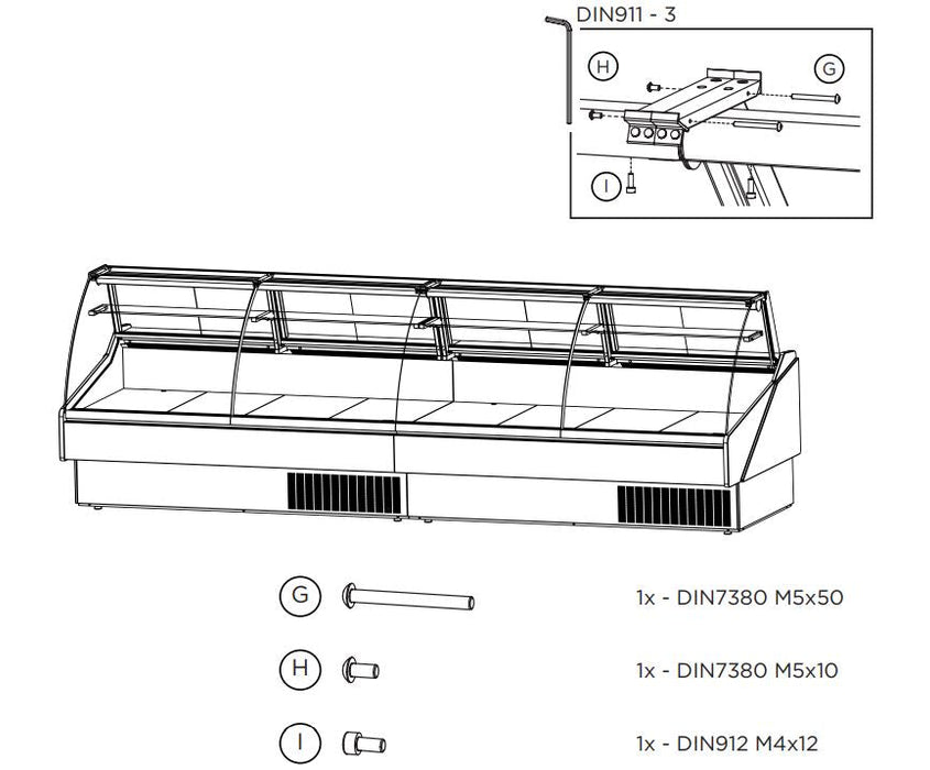Hydra-Kool KFM-CG-100-S Fresh Meat Curved Glass Deli Case - Top Restaurant Supplies