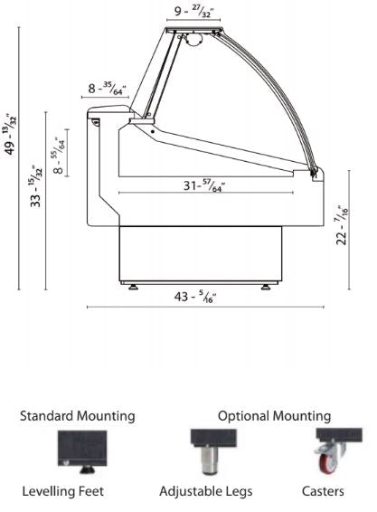 Hydra-Kool KFM-CG-100-S Fresh Meat Curved Glass Deli Case - Top Restaurant Supplies