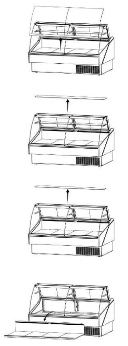 Hydra-Kool KFM-FG-40-S Fresh Meat Flat Glass Deli Case - Top Restaurant Supplies