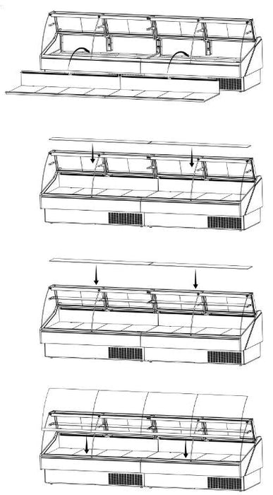 Hydra-Kool KFM-FG-40-S Fresh Meat Flat Glass Deli Case - Top Restaurant Supplies