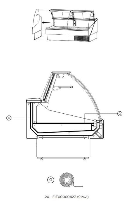 Hydra-Kool KFM-FG-80-S Fresh Meat Flat Glass Deli Case - Top Restaurant Supplies