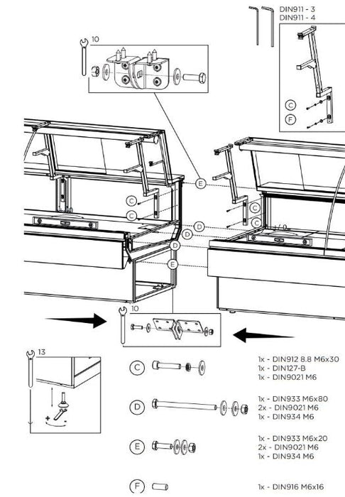 Hydra-Kool KFM-FG-80-S Fresh Meat Flat Glass Deli Case - Top Restaurant Supplies