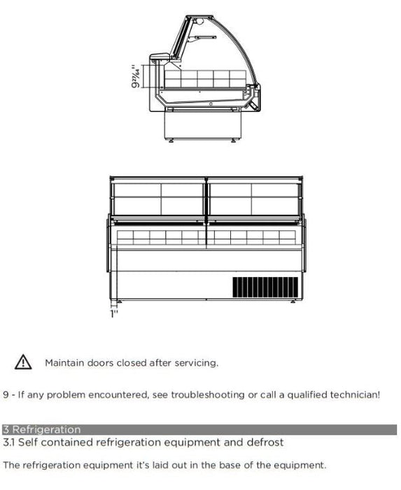 Hydra-Kool KFM-FG-80-S Fresh Meat Flat Glass Deli Case - Top Restaurant Supplies