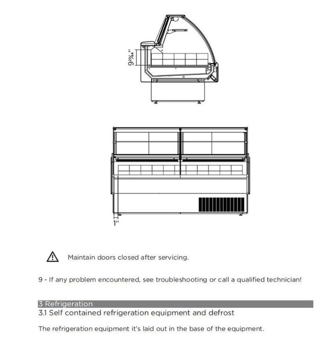 Hydra-Kool KFM-OF-100-S Fresh Meat Open Front Deli Case - Top Restaurant Supplies