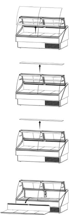 Hydra Kool KPM-CG-80-S Deli Products and Packaged Meat Curved Glass Deli Case - Top Restaurant Supplies