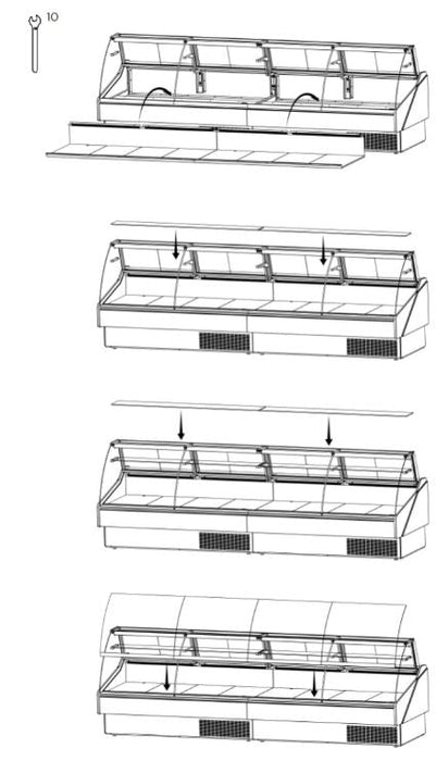 Hydra Kool KPM-CG-80-S Deli Products and Packaged Meat Curved Glass Deli Case - Top Restaurant Supplies