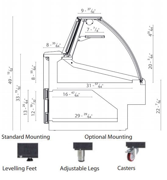 Hydra Kool KPM-CG-80-S Deli Products and Packaged Meat Curved Glass Deli Case - Top Restaurant Supplies