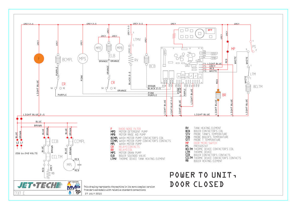 Jet-Tech 737-E High-Temp Undercounter Deluxe Dishwasher - Top Restaurant Supplies