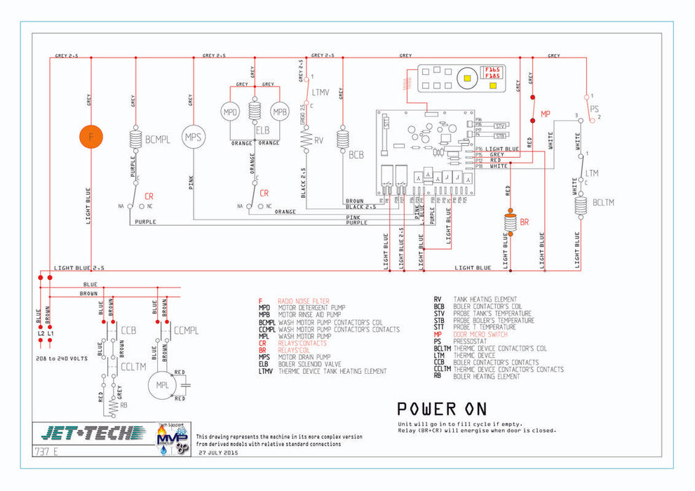 Jet-Tech 737-E High-Temp Undercounter Deluxe Dishwasher - Top Restaurant Supplies