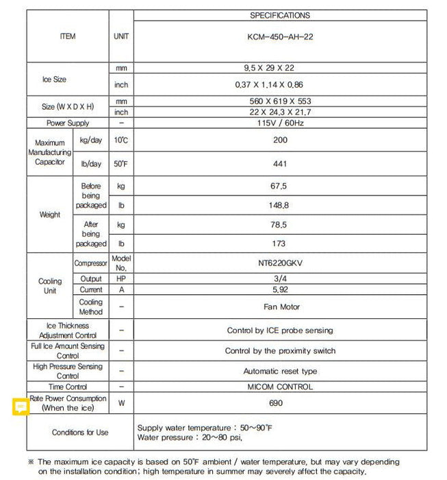 Kool-It KCM-670-AH Modular Ice Makerr, 666 Lbs. Per Day, Half Cube Style Ice - Top Restaurant Supplies
