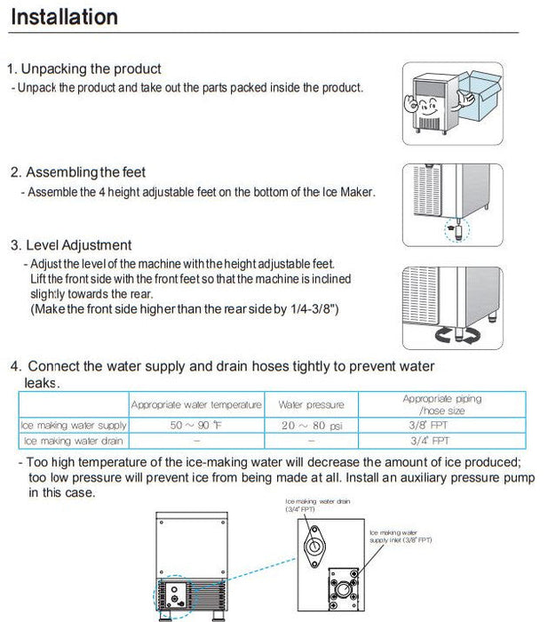 Kool-It KCU-80-AB Undercounter Ice Maker, 73 Lbs. Per Day, Undercounter, Bell Shaped Ice - Top Restaurant Supplies