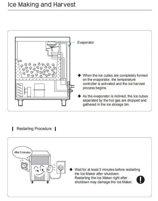 Kool-It KCU-80-AB Undercounter Ice Maker, 73 Lbs. Per Day, Undercounter, Bell Shaped Ice - Top Restaurant Supplies