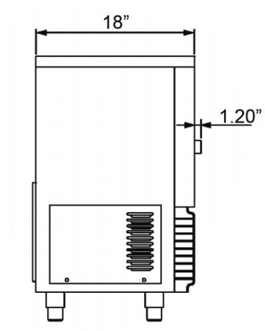 Kool-It KCU-80-AB Undercounter Ice Maker, 73 Lbs. Per Day, Undercounter, Bell Shaped Ice - Top Restaurant Supplies